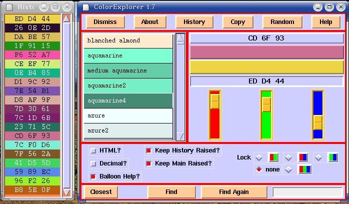 ColorExplorer's graphical user interface